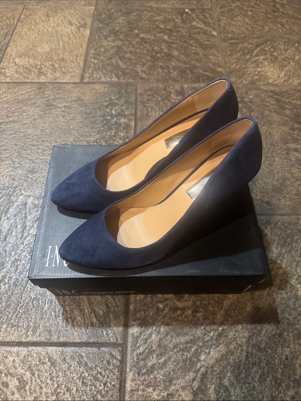INC International Concepts Blue Suede Heels
